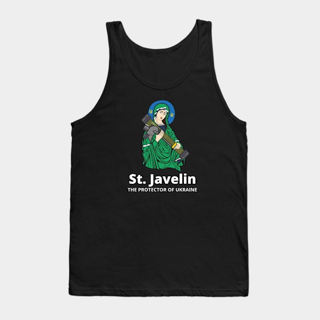 Saint Javelin The Protector of Ukraine Ukrainian Flag Tank Top by BestCatty 